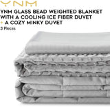 New in bag! YnM Kids Weighted Blanket and Duvet Covers — Includes Hot and Cold Duvet Cover Set (3 Pieces) — (Grey, 41''x60'' 10lbs) Retails $145+