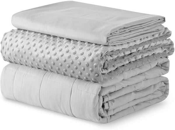 New in bag! YnM Kids Weighted Blanket and Duvet Covers — Includes Hot and Cold Duvet Cover Set (3 Pieces) — (Grey, 41''x60'' 10lbs) Retails $145+