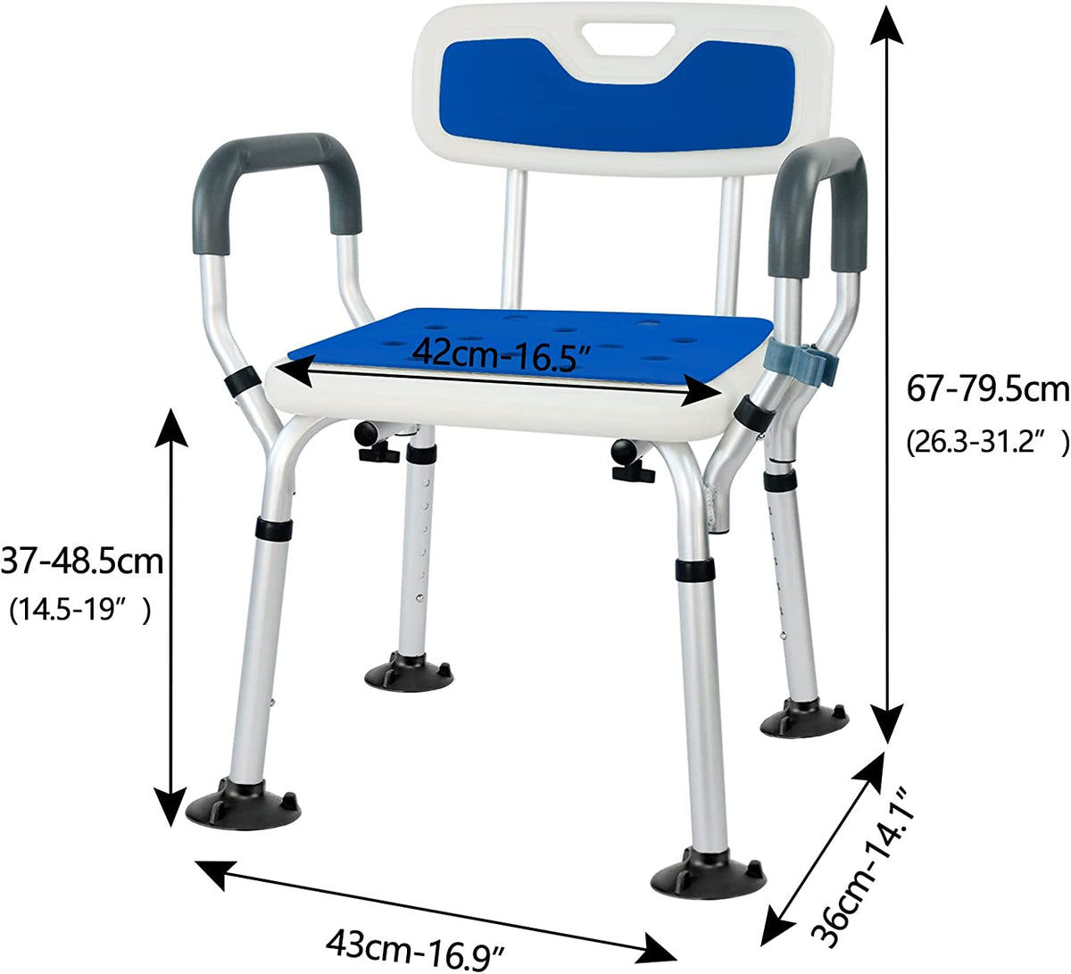 New Weliday Height Adjustable Shower Chair Bathtub Chair Aluminum Show ...