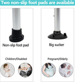 New Weliday Height Adjustable Shower Chair Bathtub Chair Aluminum Shower Stool with Back, Arms and Two Kinds of Footpads Suitable for Disabled, Pregnant Woman, Elderly