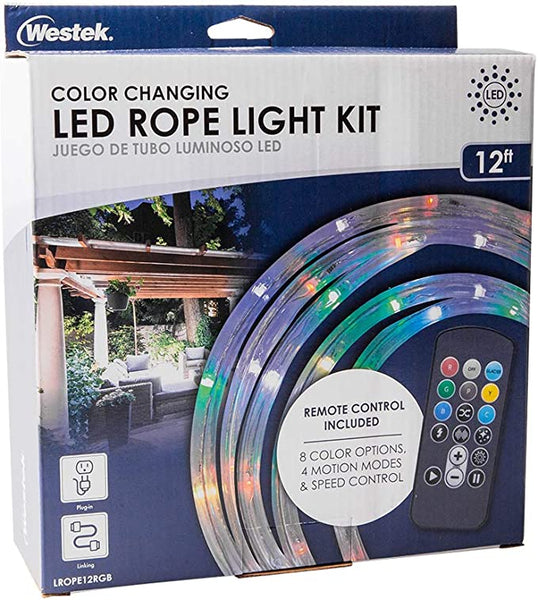 New Westek LROPE12RGB LED Rope Light RGB/Remote 12FT, Multiple