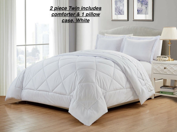 Premier Bamboo Comfort 3 Piece Comforter set! White! Twin! Lightweight~Ultra Soft~All Season!