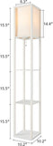 New Wayfair Latitude Run 63 in. White Etagere Floor Lamp with 3 Wood Storage Shelves and Linen Shade! Retails $125+
