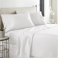 Brand new in package! Bamboo Comfort 2500 wrinkle free deep pocket 4 Piece sheet set in KING, White! Fits Mattresses up to 18" Deep