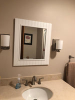 Wainscot 22-Inch x 26-Inch Mirror in White, Retails $110+ Note: Small mark on Mirror Frame from shipping can easily be touched up