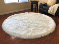 New Wayfair Item! Union Rustic Whitner Luxurious Off White Area Rug, 4 Ft Round! Retails $240+