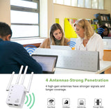 New WiFi Range Extender 1200Mbps, Wireless Signal Repeater Booster 2.4 & 5GHz Dual Band 4 Antennas 360° Full Coverage,Wireless Internet Signal Amplifier, Extend WiFi Signal to Smart Home Devices