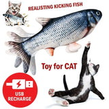 New Wacky Willy Flopping Fish Cat Toy! Has a pouch for catnip & is USB-charged with the included cord