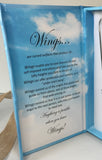Anything is possible when you have wings! Wing Necklace, accented with diamond faceting and cubic zirconias, includes gift box with verse