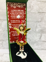 Brand new Santa's wish angel collectible ornament in Keepsake box with verse inside! Angel is 7" Tall!