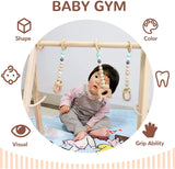 New Hooyax Wooden Baby Gym, Foldable Baby Play Gym Frame Wood Activity Gym Center