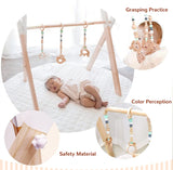New Hooyax Wooden Baby Gym, Foldable Baby Play Gym Frame Wood Activity Gym Center