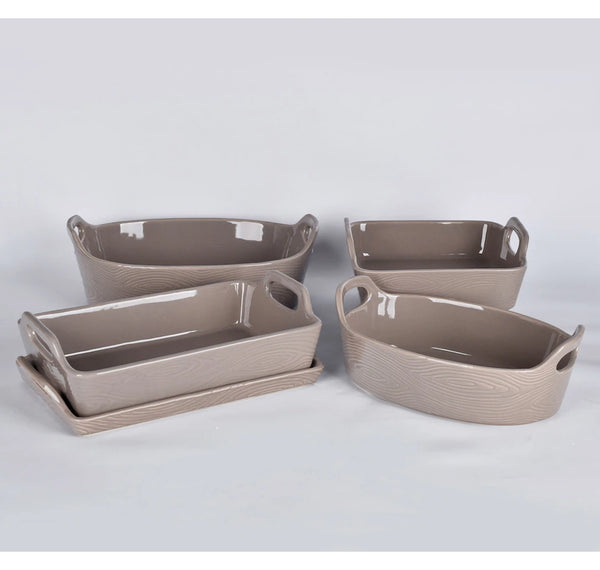 New temp-tations 5-Piece Essential Bakeware Set in Woodland Taupe! Retails $120+