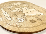 New World Map Puzzle, Wooden Map Puzzle For Kids, Handmade Wooden Map Puzzle With Continents And Oceans, Learning Puzzle