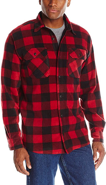 New with tags! Wrangler Authentics Men's Long Sleeve Comfortable Fleece Shirt! Sz L! Buffalo Plaid!