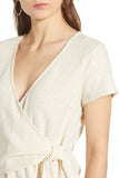 Women's Madewell Wrap-Tie Texture & Thread Top, Nordstrom Item! 100% Cotton, Bleached Linen, Sz XL! Retails $70+