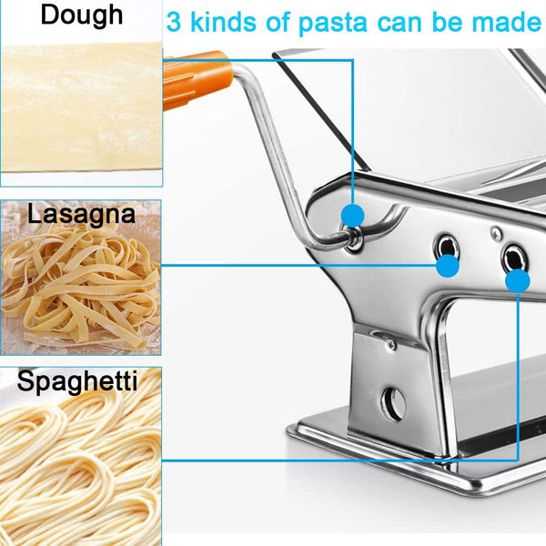 DENEST Pasta Maker Machine Spaghetti Manual Noodle Machine 