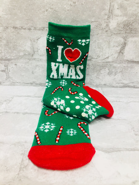 Brand new Women's/Teens Christmas slipper socks, One size fits all, non-skid bottoms!