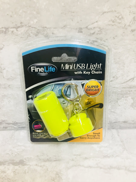 Brand new Rechargeable Fine Life Mini USB Light Flashlight Key Chain, Super Bright, Quick Charge via any USB, then ready to use!