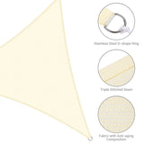 New Wayfair Yescom 11Ft 97% UV Block Triangle Sun Shade Sail Outdoor Cover Net Awning Canopy, Ivory