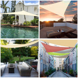 New Wayfair Yescom 11Ft 97% UV Block Triangle Sun Shade Sail Outdoor Cover Net Awning Canopy, Ivory