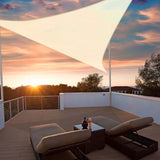 New Wayfair Yescom 11Ft 97% UV Block Triangle Sun Shade Sail Outdoor Cover Net Awning Canopy, Ivory