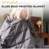 New Ynm Weighted Blanket — Heavy 100% Oeko-Tex Certified Cotton Material With Premium Glass Beads (Dark Grey, 60''X80'' 20Lbs), Use On Queen/King Bed! Retails $270+