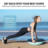 New Half Yoga Exercise Ball with Resistance Bands, 64 Inch, MInt Green by Zelus Fitness