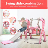 New Toddler Slide and Swing Set 4 in 1 Kids Climber Slide Set with Basketball Hoop Toddler Swing Set for Indoor and Outdoors Playground Play Set (Giraffe Pink) Retails $250 w/tax!