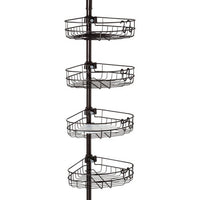 Zenna Home Tension Corner Pole Caddy, Bronze, Adjusts 5 Ft to 9Ft! Easy Install, No Tools Needed!