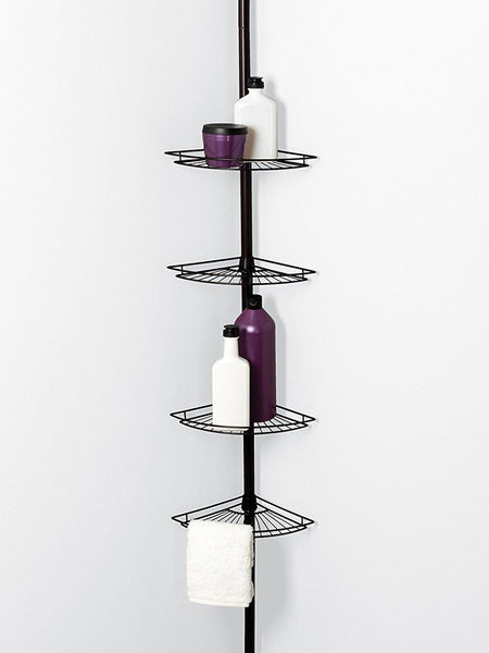 Zenna Home Tension Corner Caddy in Oil Rubbed Bronze! Fits in any space up to standard ceiling height!