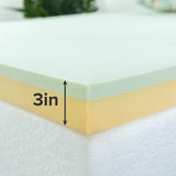 New Zinus 3 Inch Green Tea Memory Foam Mattress Topper, Full/Double! Comes compressed rolled in box for easy transport!