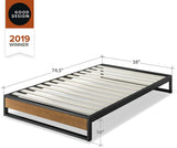New in box! ZINUS GOOD DESIGN Award Winner Suzanne 10 Inch Metal and Wood Platform Bed Frame / No Box Spring Needed / Wood Slat Support, Brown, Twin! Retails $207+