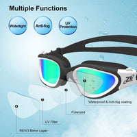 Brand new Swimming Goggles, ZIONOR G1 Polarized Swim Goggles with Mirror/Smoke Lens UV Protection Watertight Anti-Fog Adjustable Strap Comfort fit for Unisex Adult Men and Women, Teenagers