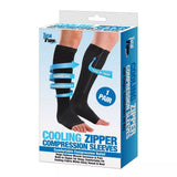 New COOLING ZIPPER COMPRESSION SLEEVES Size Small/Medium New 1PAIR! Fits Women 5-8, Men 7-9