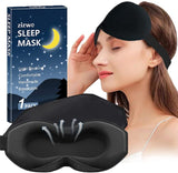New Zizwe Sleep Mask for Women Men, 100% Blackout 3D Contoured Cup Blindfold Eye Mask for Sleeping Washable Non-Pressure Eye Shade Covers with Adjustable Strap for Travel, Meditation, Side Sleeper