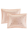 Intelligent Design Zoey Metallic Printed 5-Piece Duvet Cover Set Fits Both Full/Queen, Blush Pink! Retails $150+