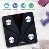 New in box! ZOETOUCH Bluetooth Body Fat Scale with iOS and Android App, Smart Digital Bathroom Weight Scale, Body Composition Monitor - Black! Retails $95+