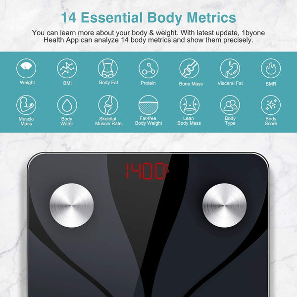 ZOETOUCH Body Fat Scale, Body Composition Monitor, Smart Bathroom Scale  Digital Weight Scale Compatible with iOS and Android, Sync Data with Apple