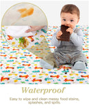 New Zooawa Baby Splat Mat, Anti-Slip Waterproof Splash Spill Floor Mat Under Highchairs, Machine Washable Multi-Purpose Play Picnic Mat & Arts Crafts Drawing Table Cloth for Baby Toddler, Dinosaur