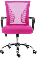 Modern Home BKPINK Zuna Mid-Back Office Chair, Black/Pink w/lumbar support! A gas lift lever and butterfly mechanism let you tilt, swivel, and adjust the height of this seat! Retails $391 W/Tax!